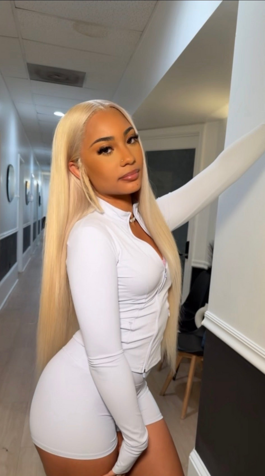13x6 blonde silky straight unit